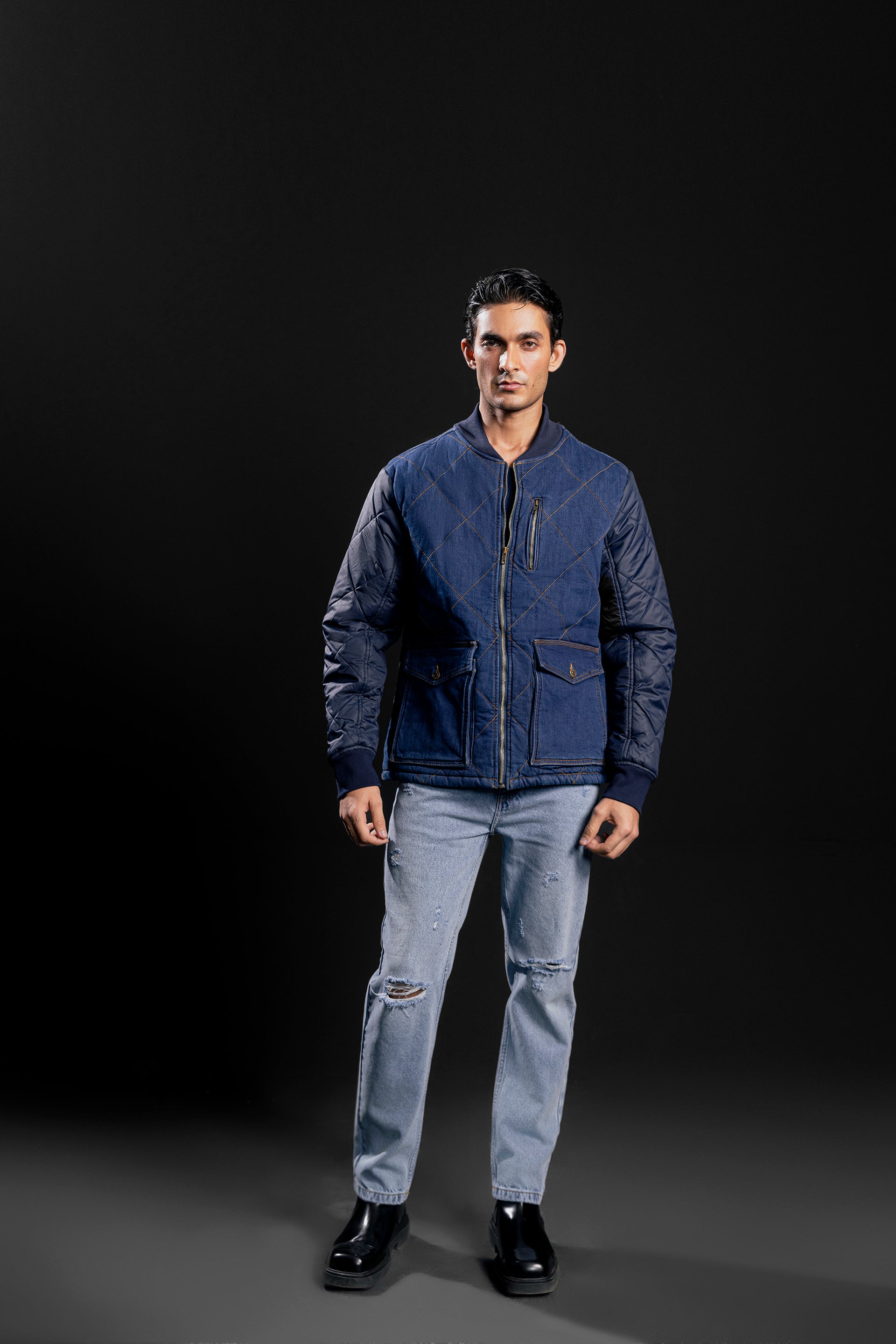 Quilted Bomber Jacket