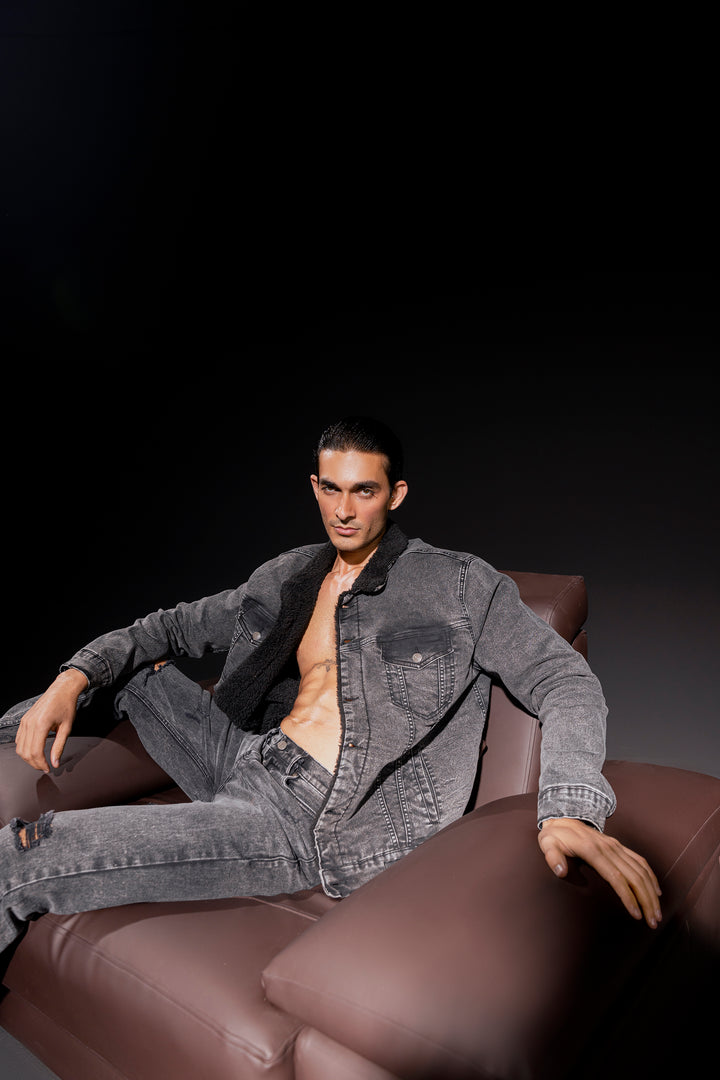 Denim Fur Jacket