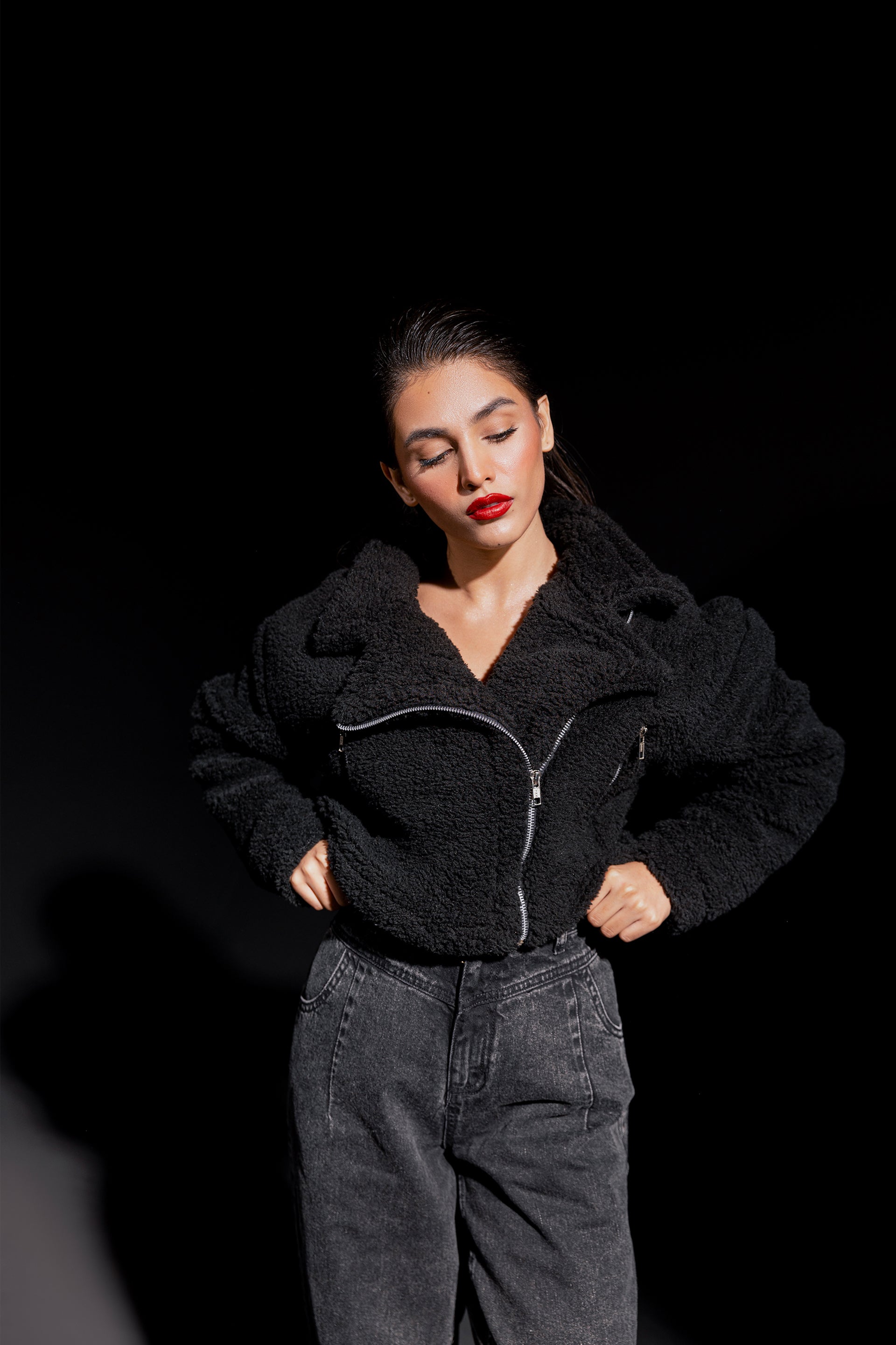 Cropped Faux Fur Jacket