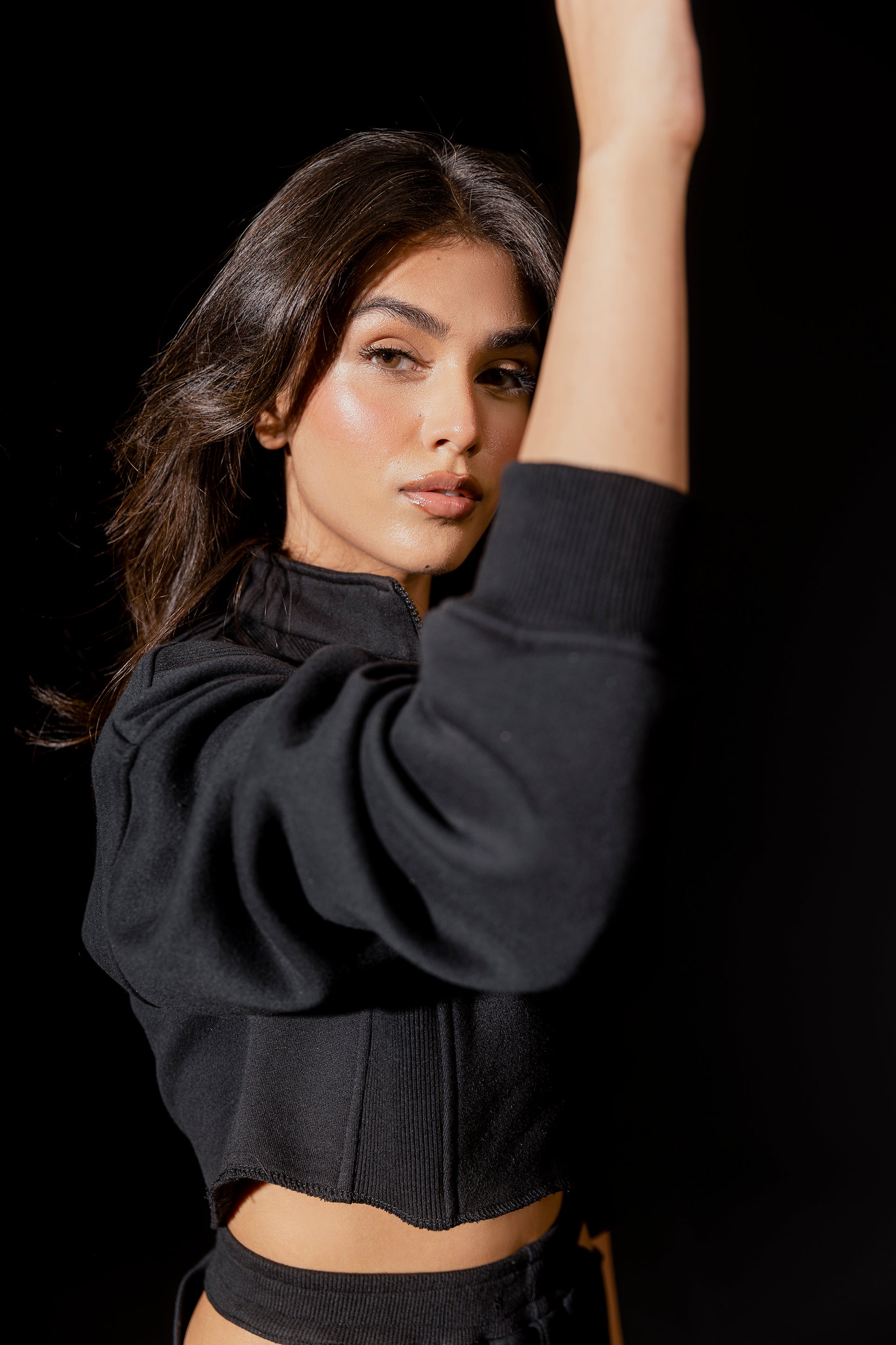 Semi Rib & Fleece Crop Top