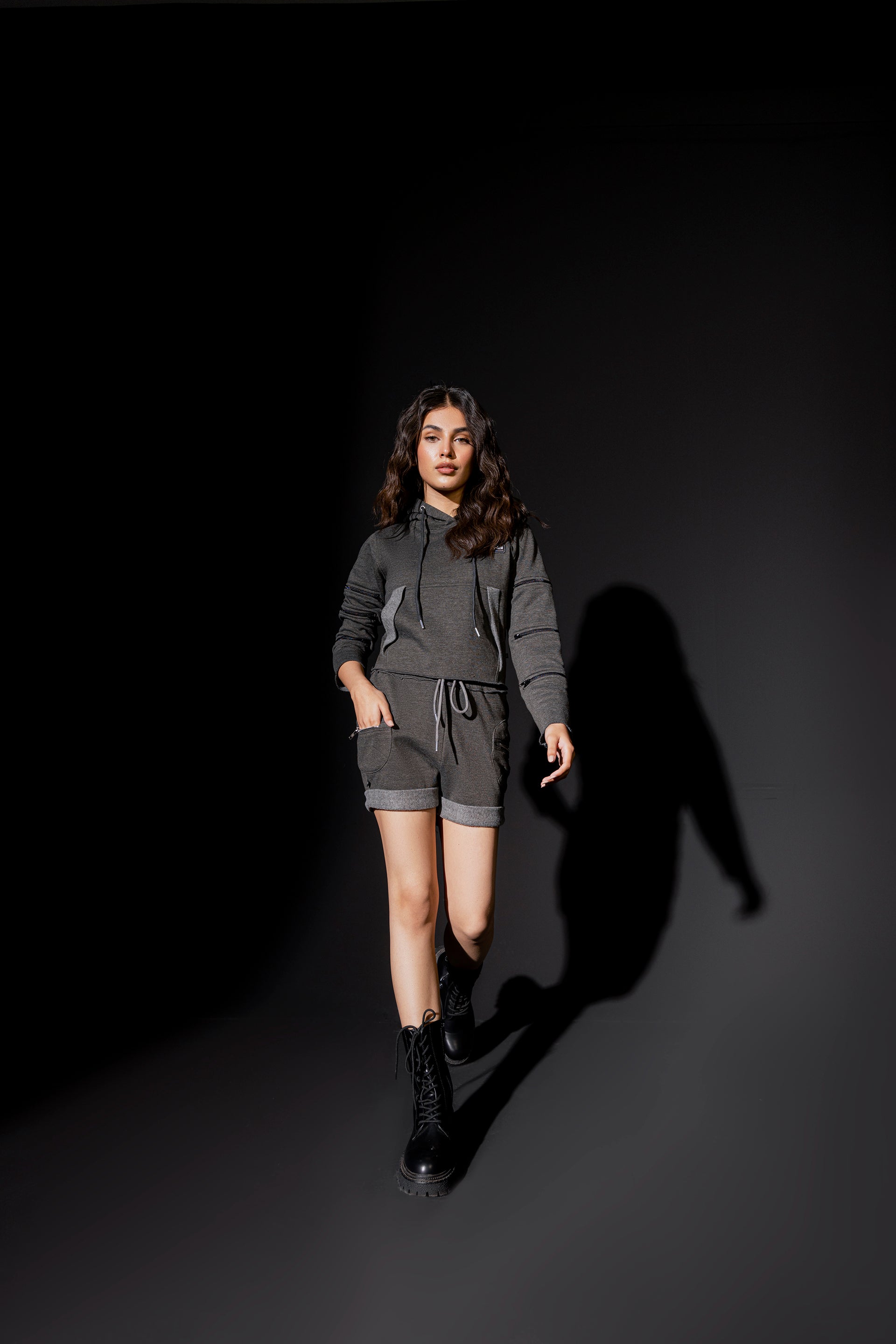 Zip Up Sleeve Hoodie