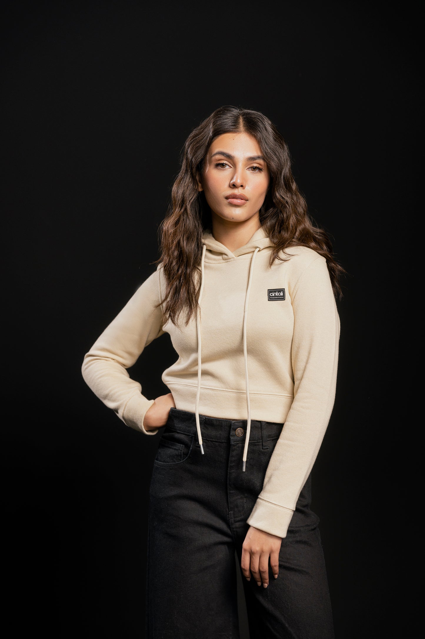 Side Zippers - Body Fit Hoodie (Beige)