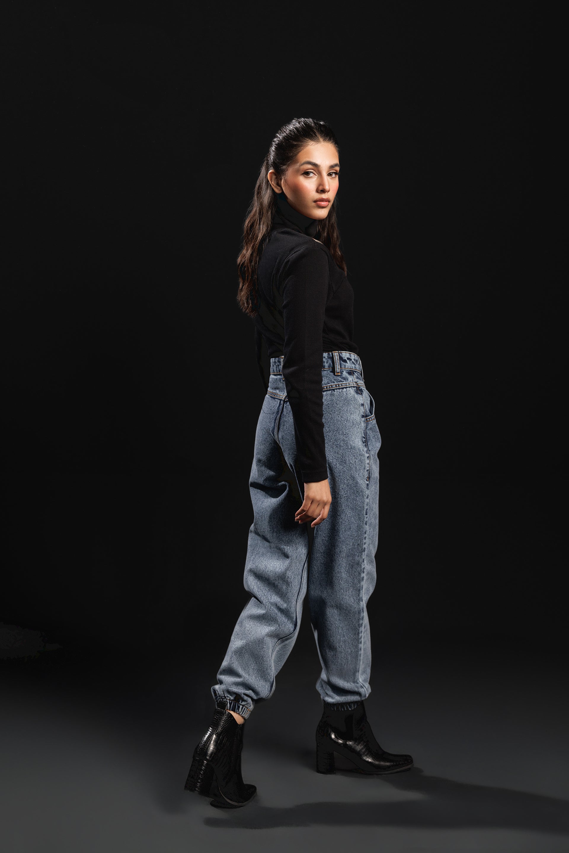 High-Neck Ribbed Top