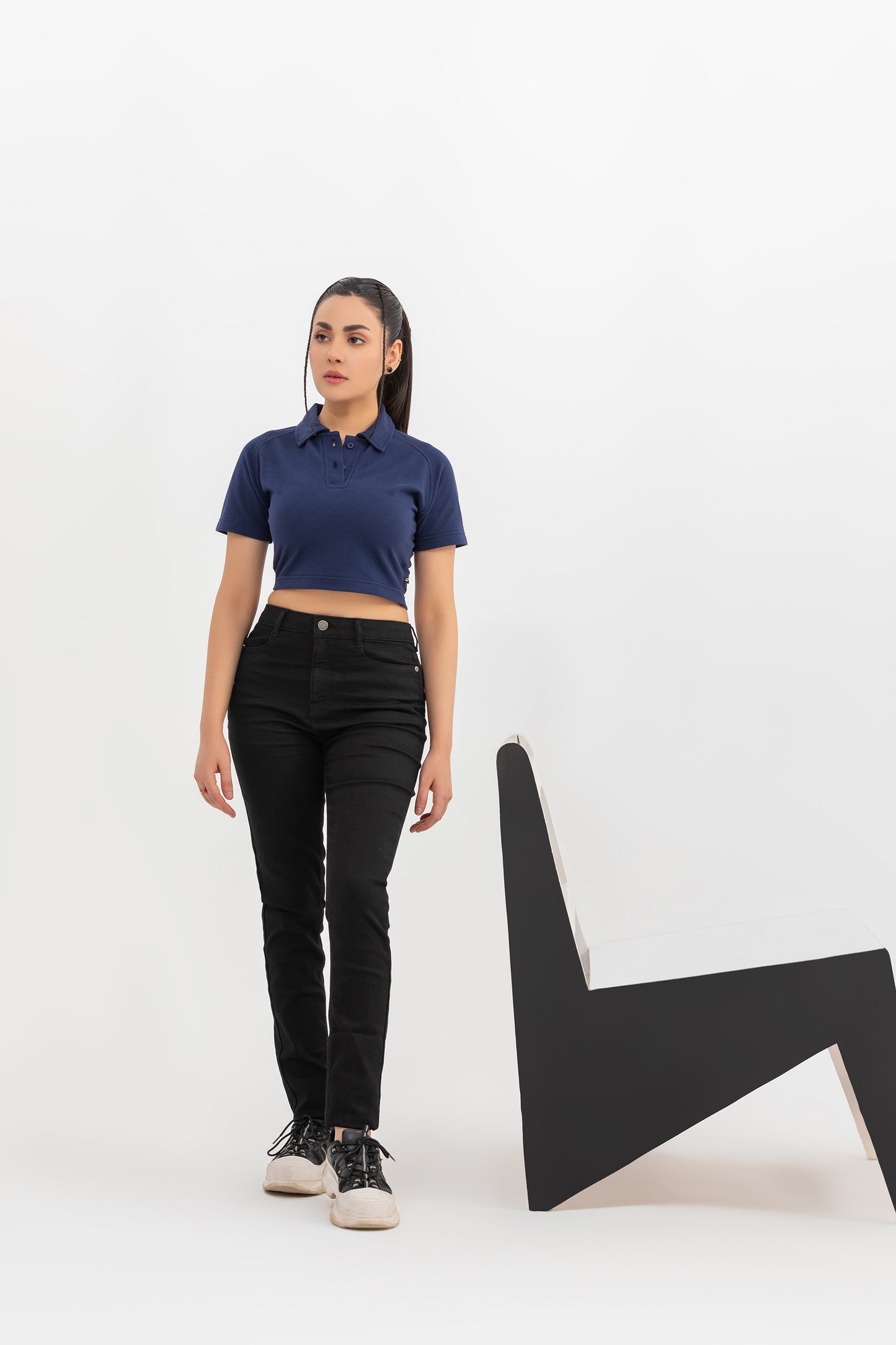 Cropped Polo Shirt