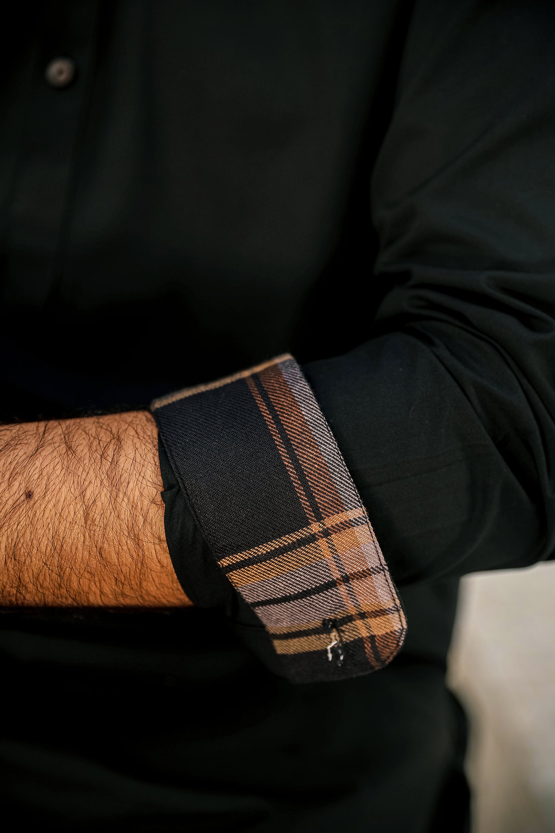 Plaid Lining Shalwar Kameez