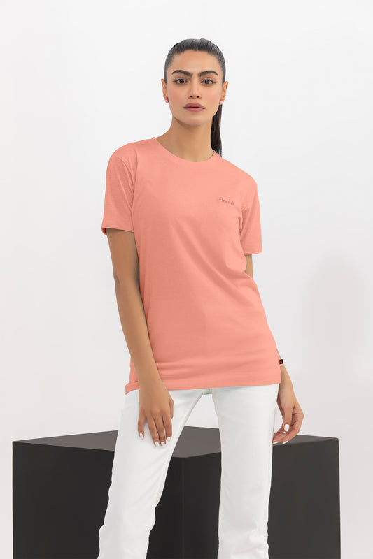 Peach Pink Regular-Fit Crew Neck