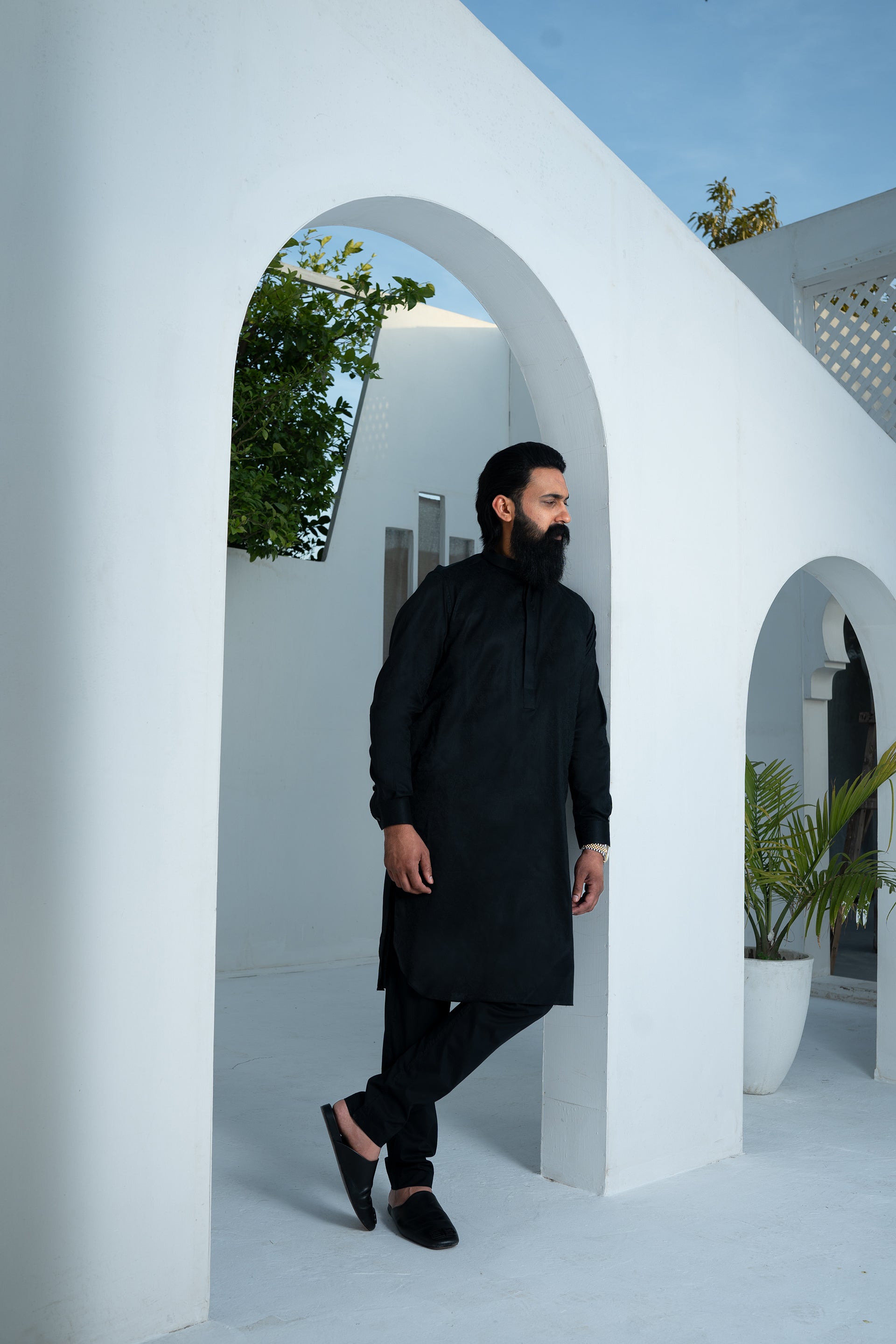 Tonal Print Kurta & Trouser