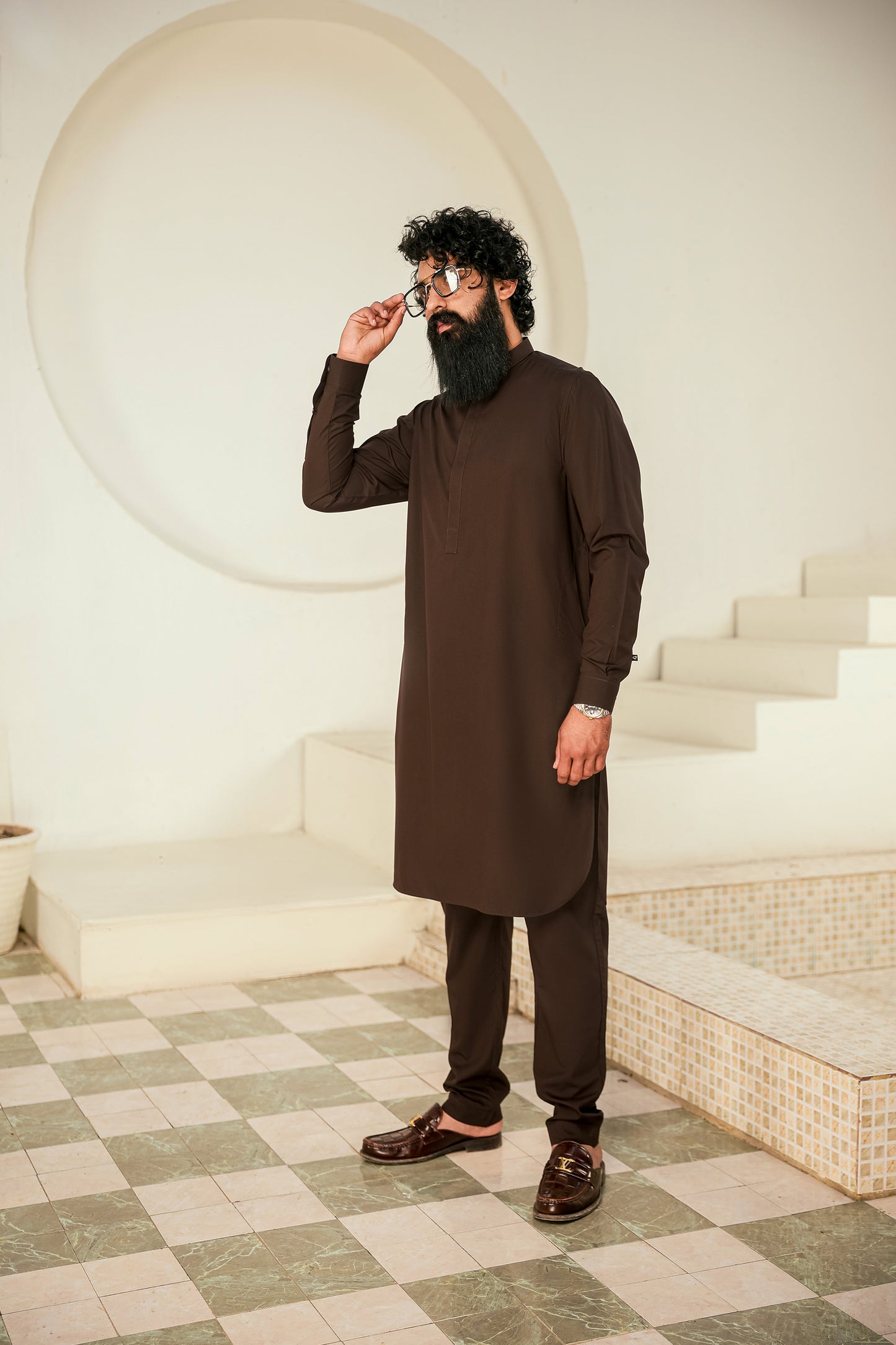 PEARL BUTTON KURTA TROUSER