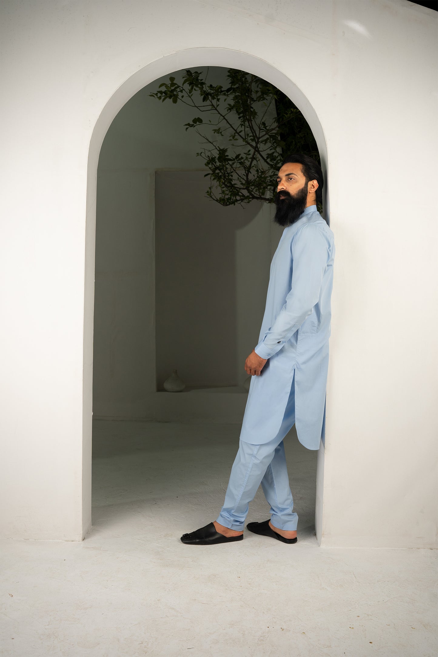 CLASSIC SKY BLUE KURTA & TROUSER