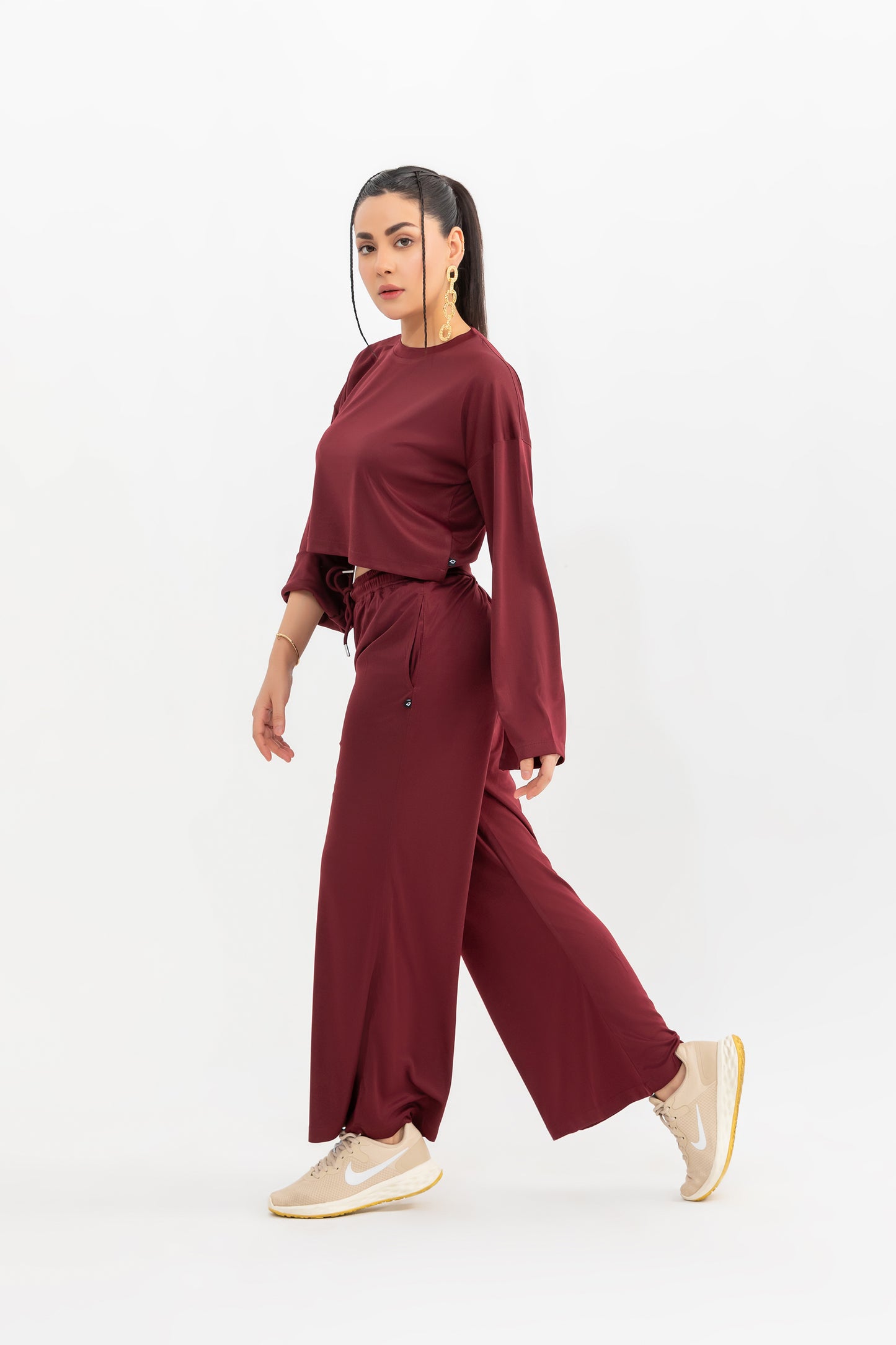 Maroon Comfortable Lounge Wear Set - 2pcs