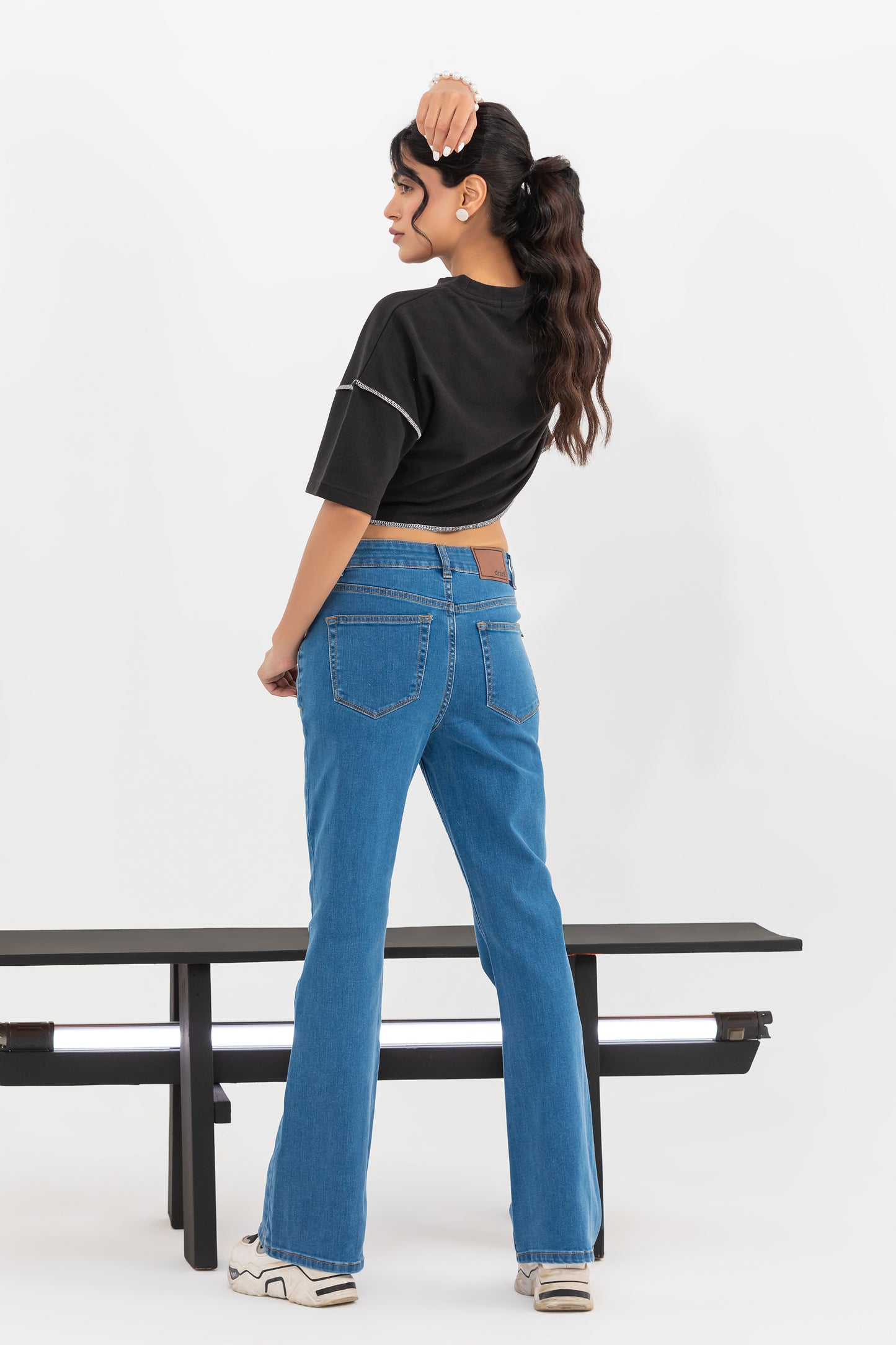 Mid Blue Flare Fit Jeans