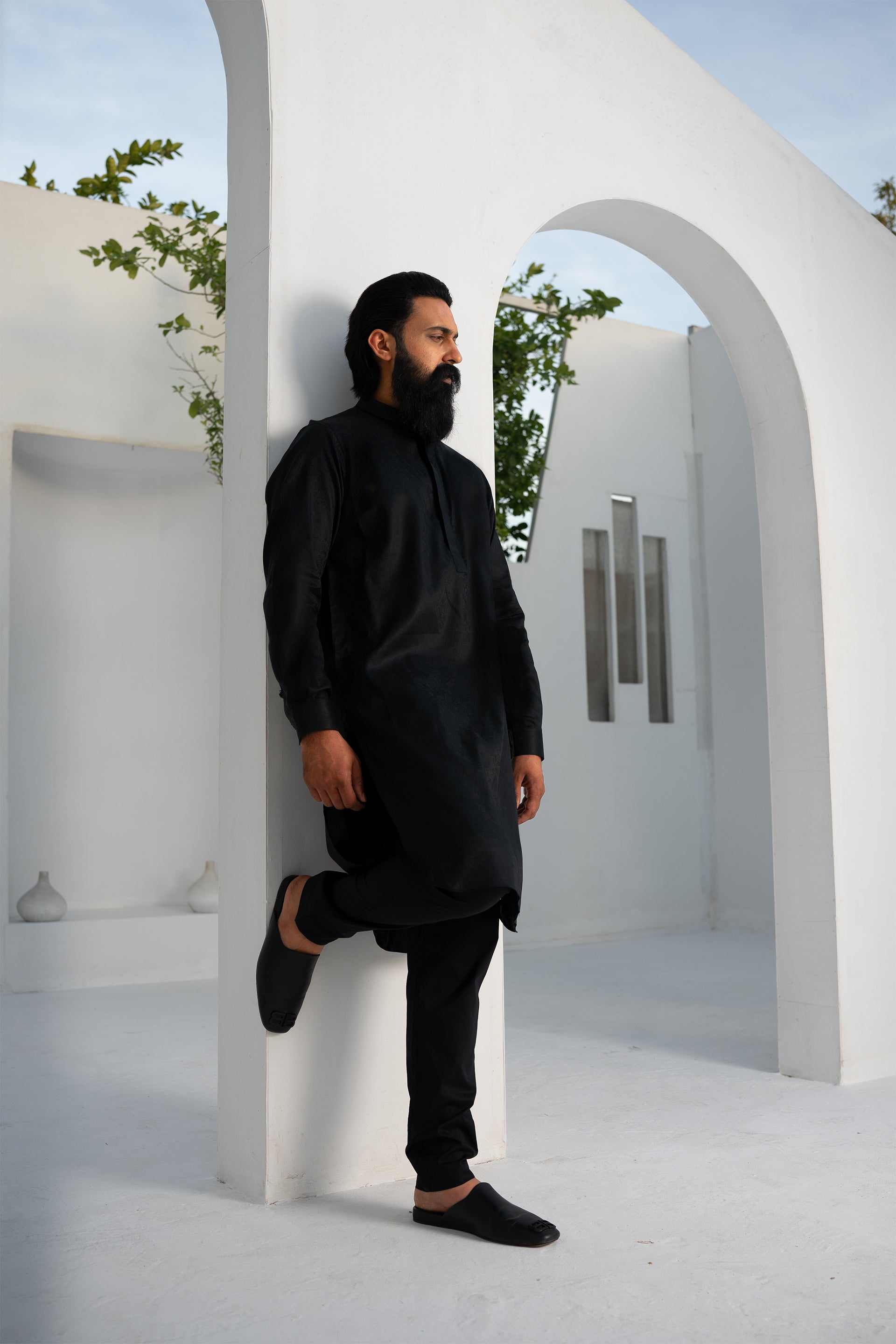 Tonal Print Kurta & Trouser