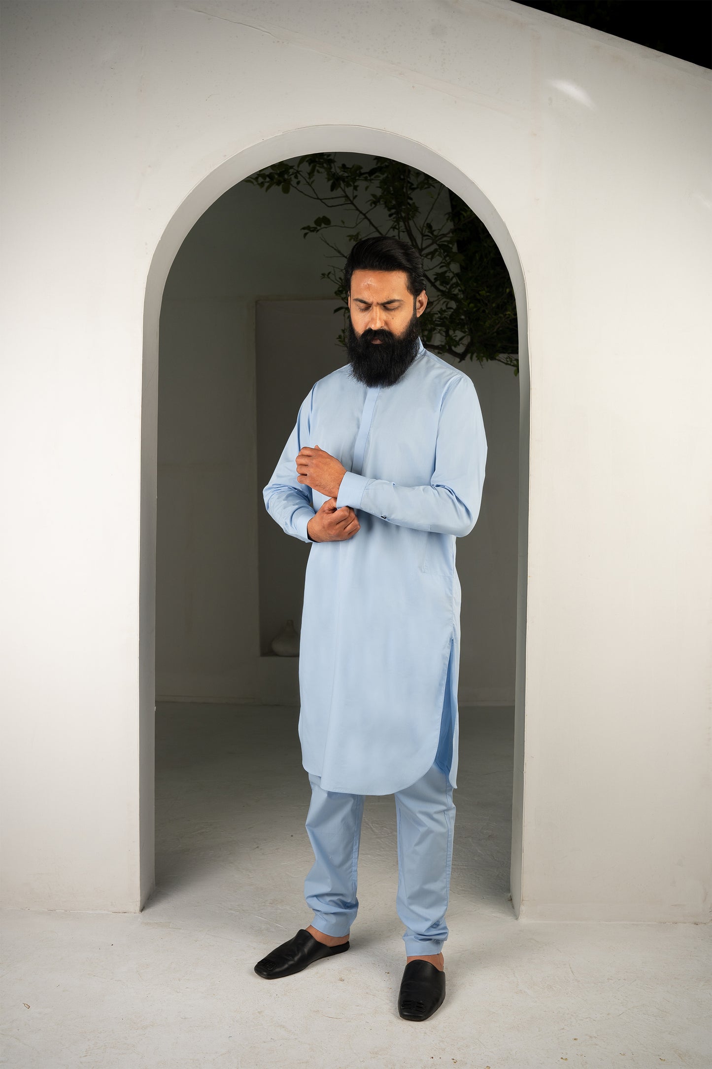 CLASSIC SKY BLUE KURTA & TROUSER