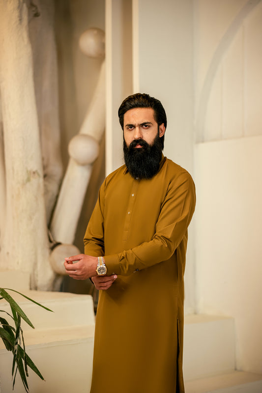 BROWN MUSTARD CLASSIC SHALWAR KAMEEZ