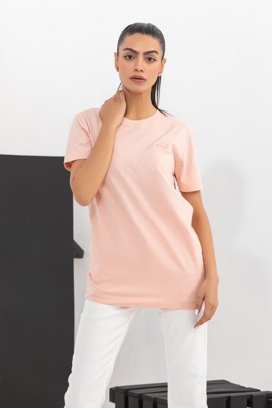 Light Peach Regular-Fit Crew Neck