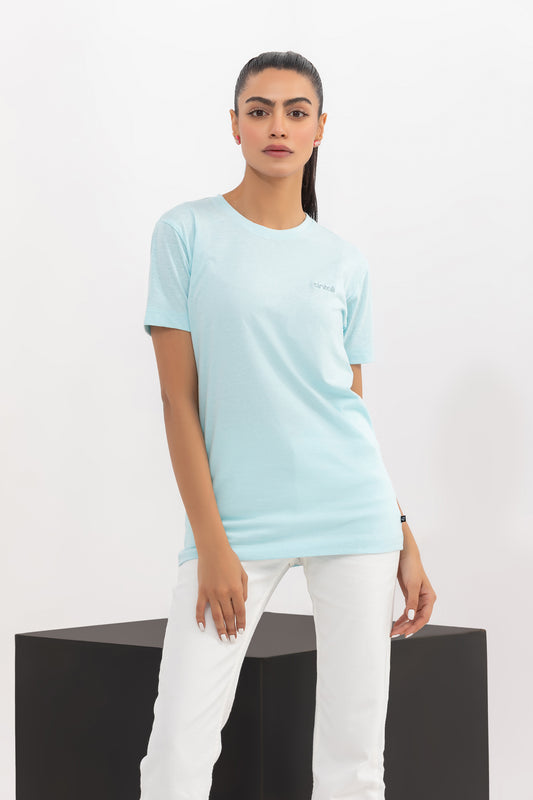 Light Blue Regular-Fit Crew Neck