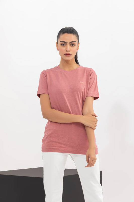 Raspberry Pink Regular-Fit Crew Neck