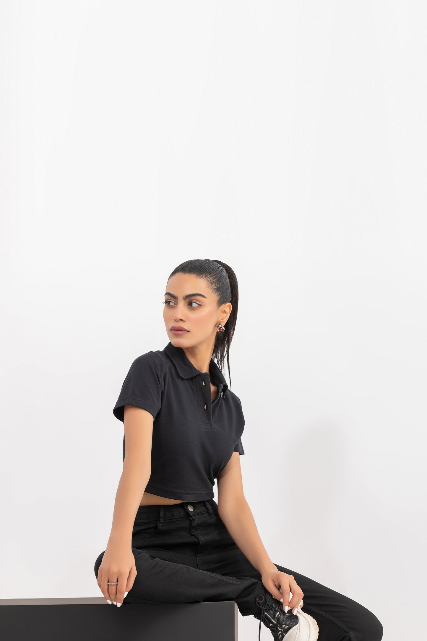 Cropped Polo Shirt