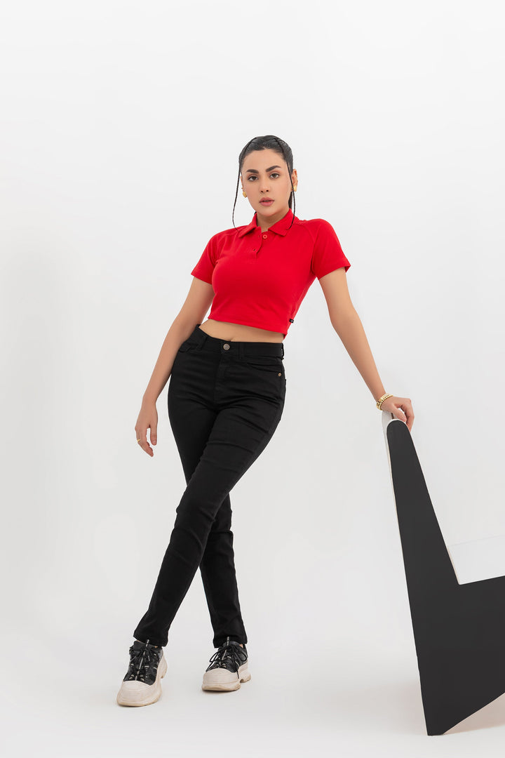 Cropped Polo Shirt