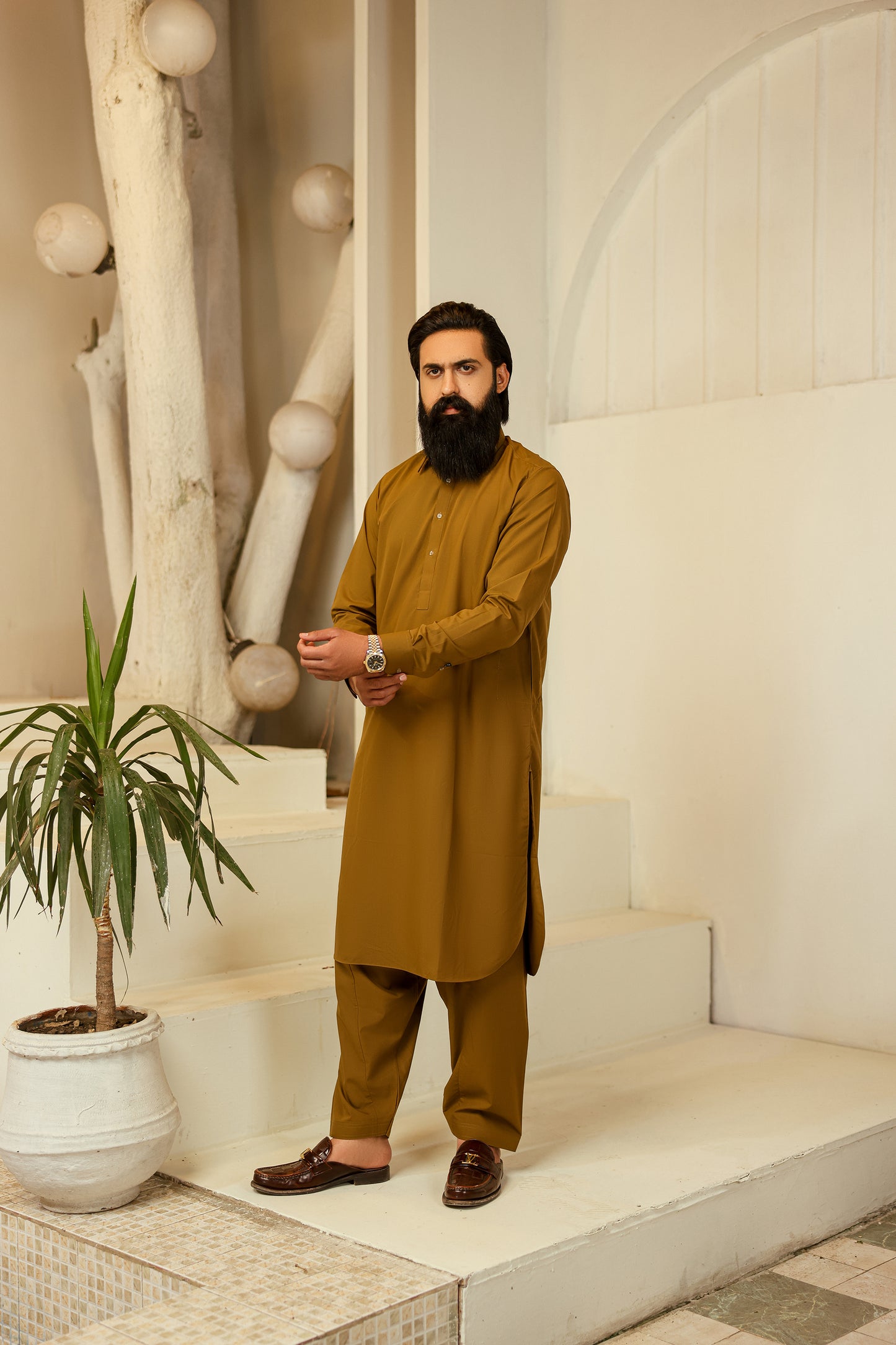 BROWN MUSTARD CLASSIC SHALWAR KAMEEZ