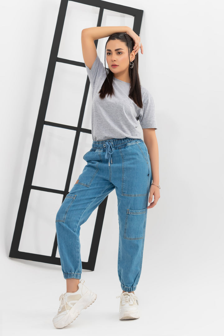 Unisex Denim Jogger Pants