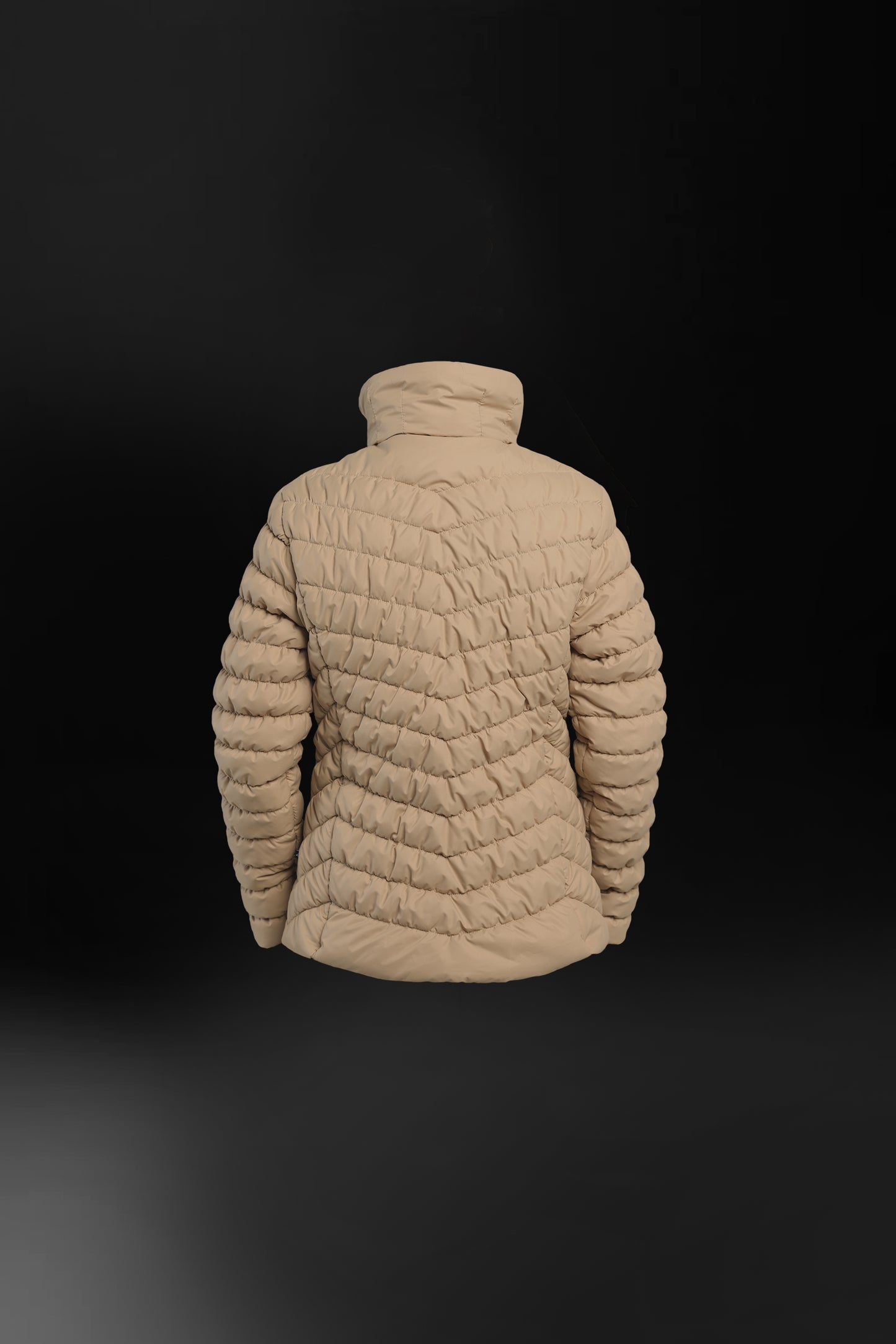 Body Fit Puffer Jacket (Beige)