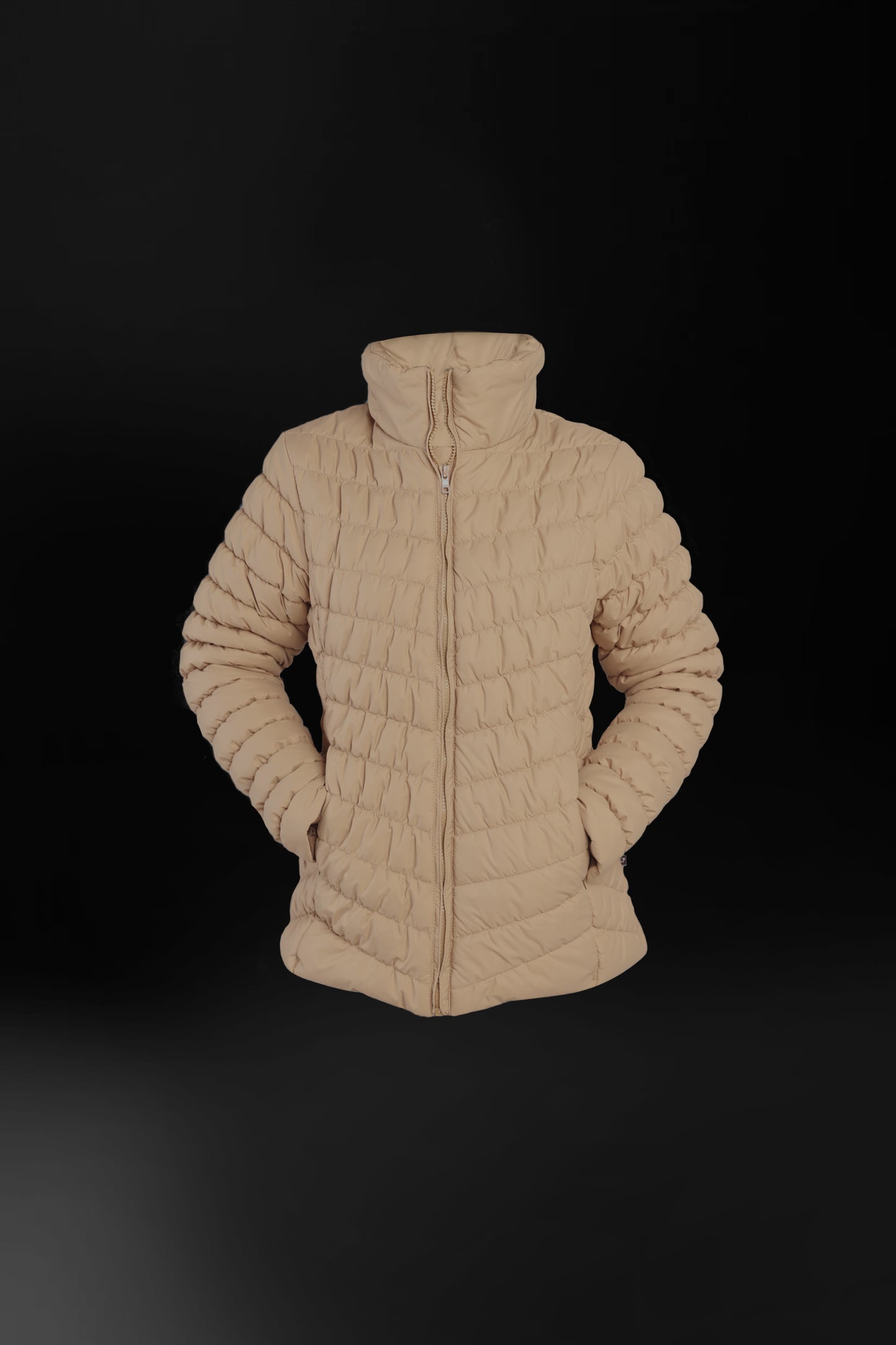 Body Fit Puffer Jacket (Beige)