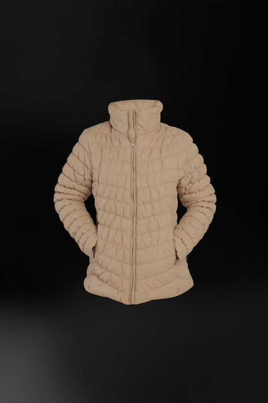 Body Fit Puffer Jacket (Beige)