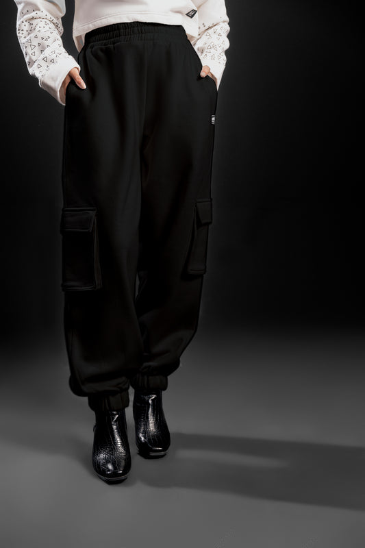 Cargo Sweat Pants (Black)