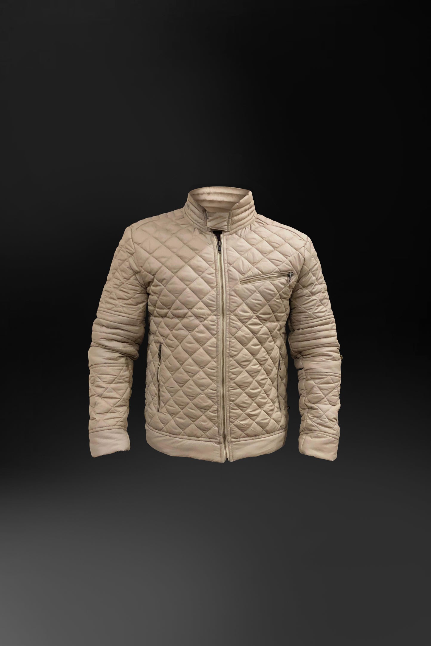 Diamond Puffer Jacket (Beige)