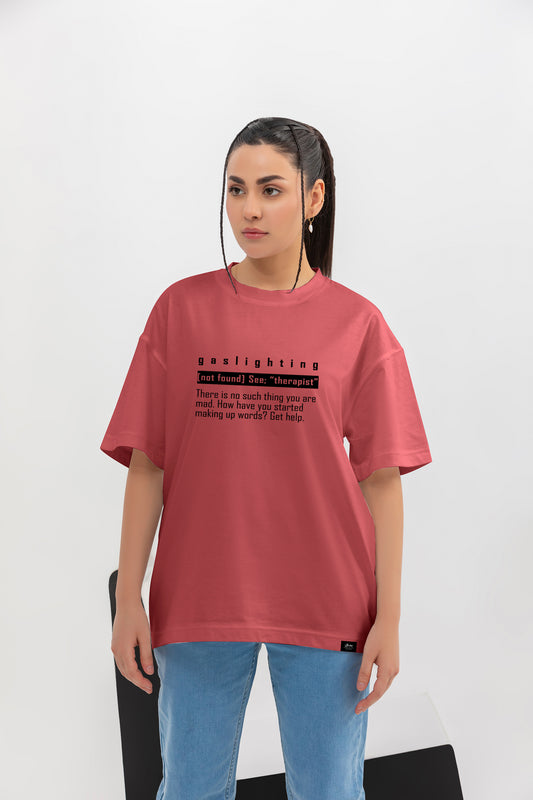 Mazak Collection - Gaslighting - Oversize Unisex Graphic Shirt (Raspberry Pink)