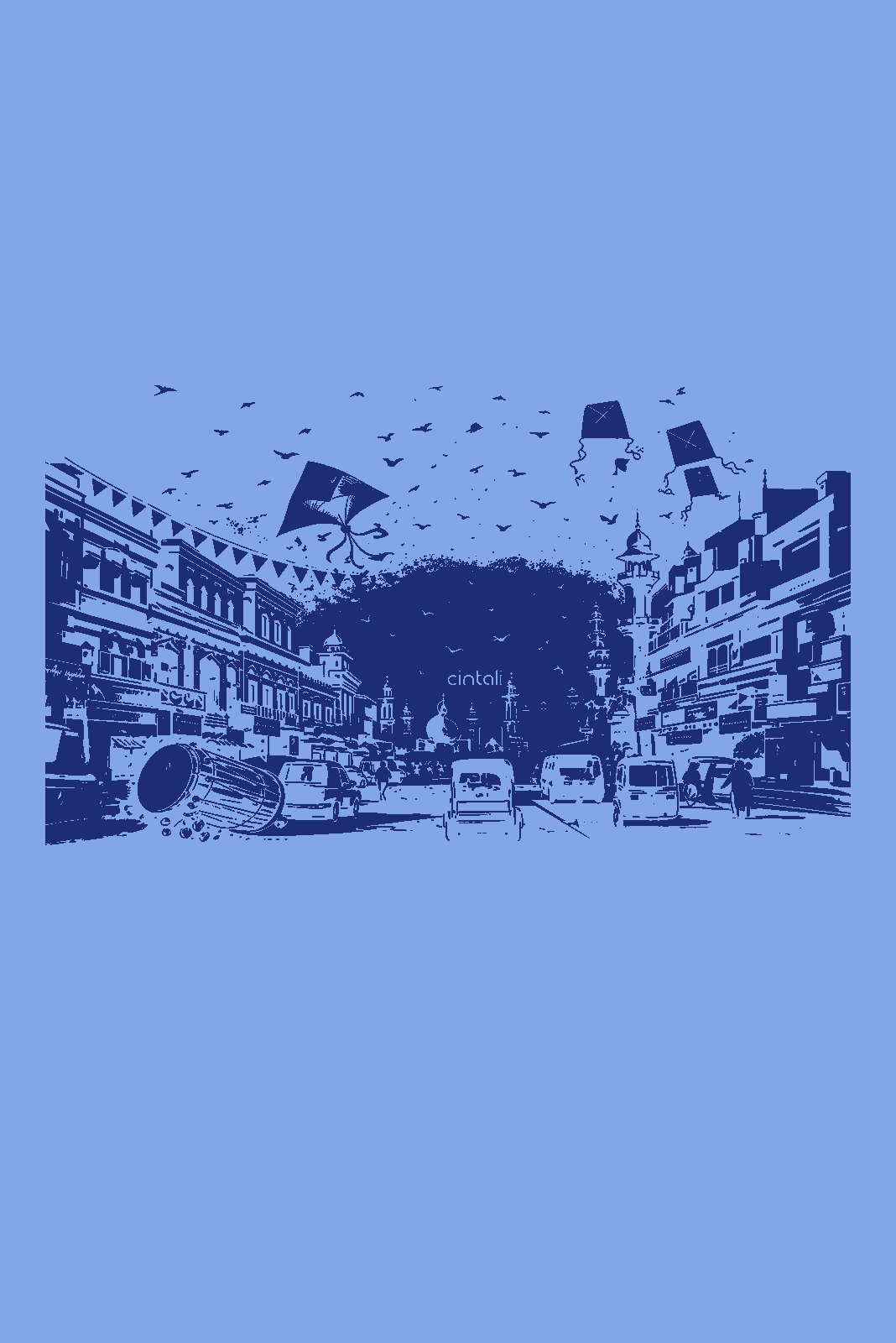 Basant in Lahore Tee Blue