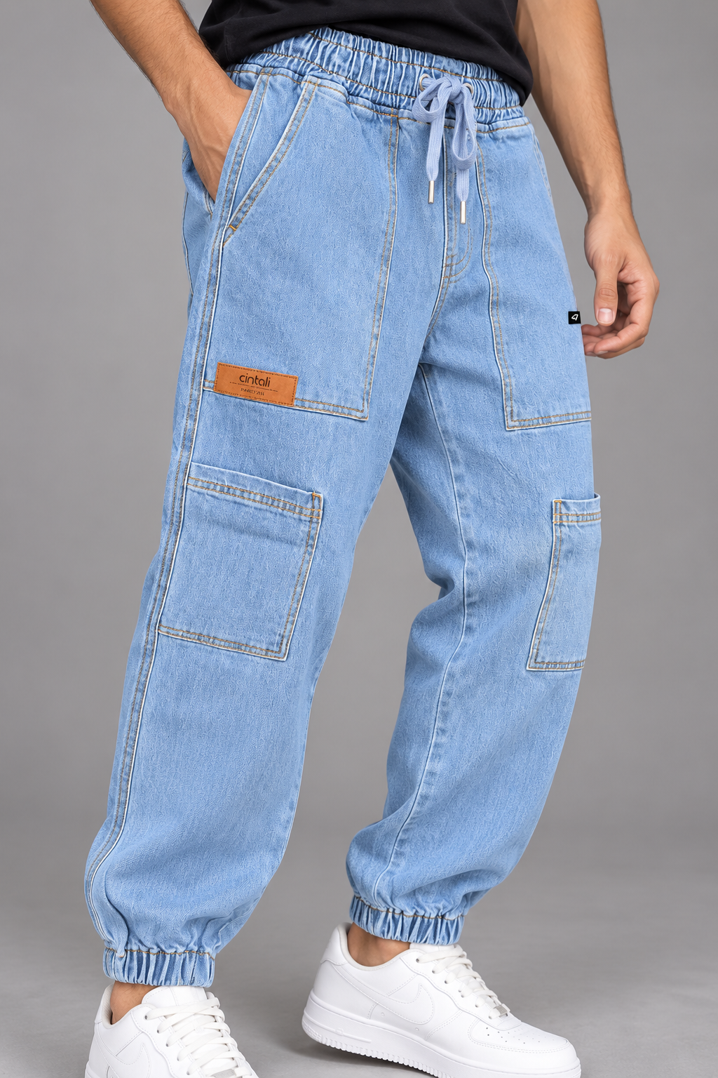 Unisex Denim Jogger Pants
