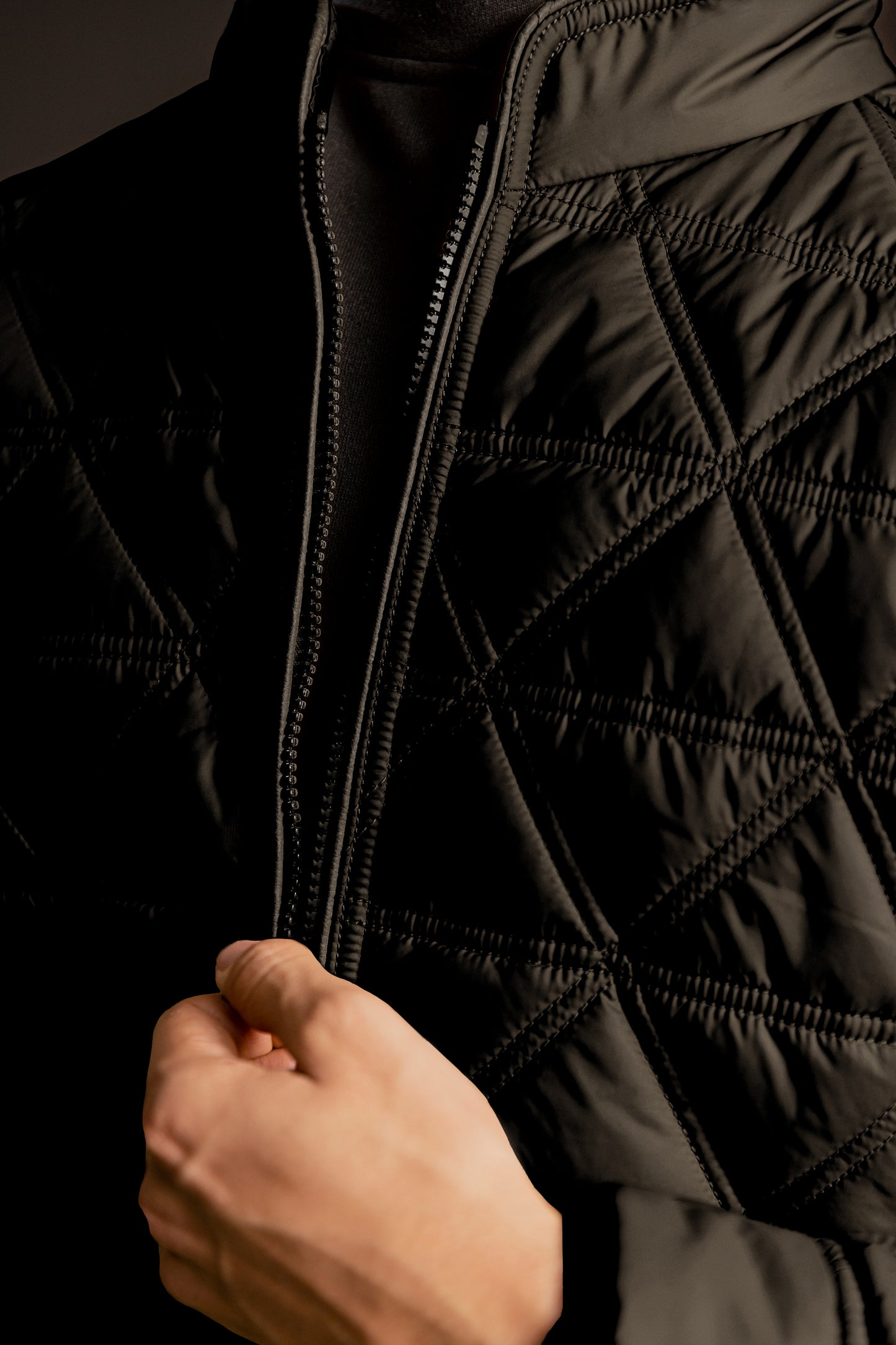 Quilted Puffer Jacket (Black)