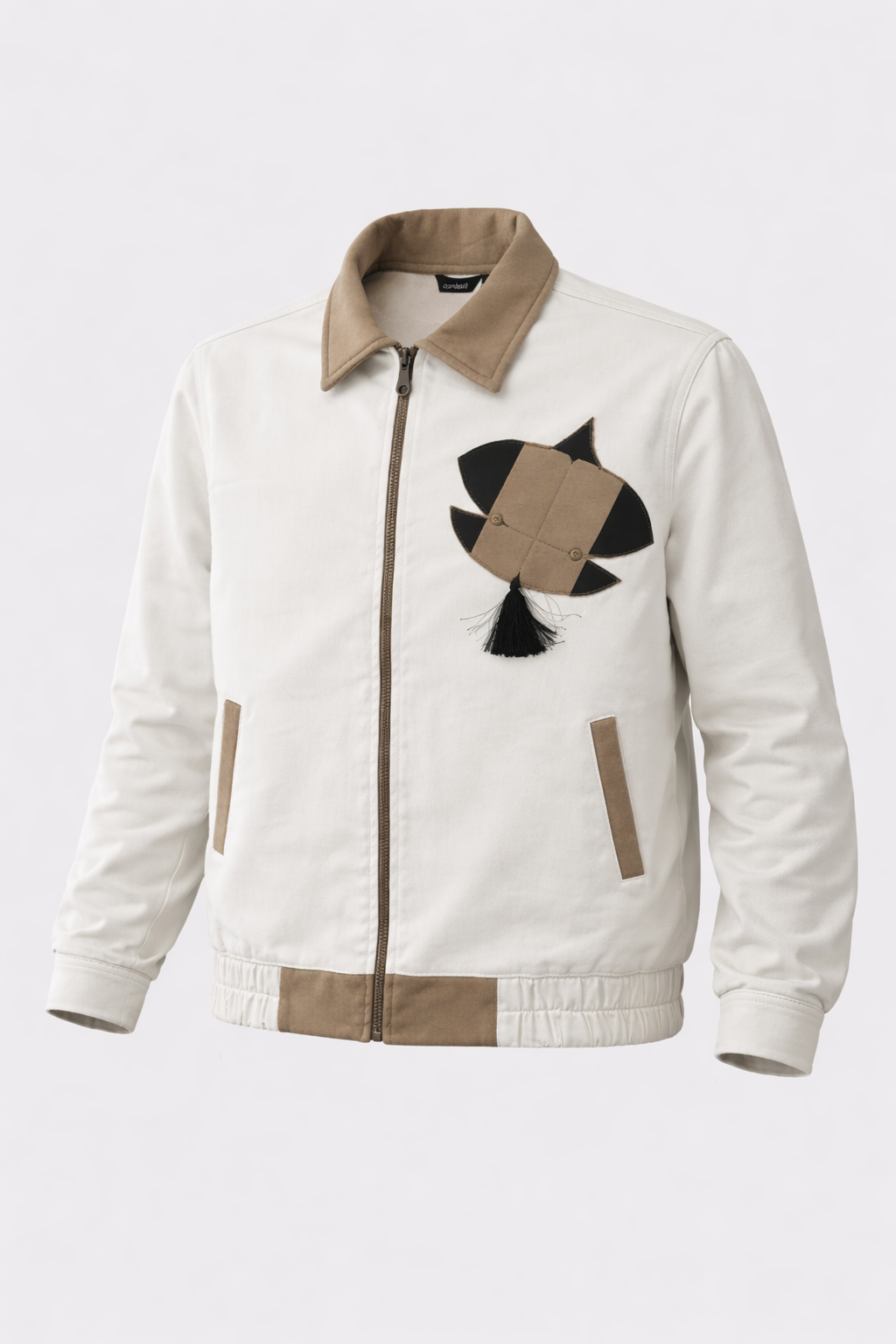Kite Handmade Applique Jacket White/Brown