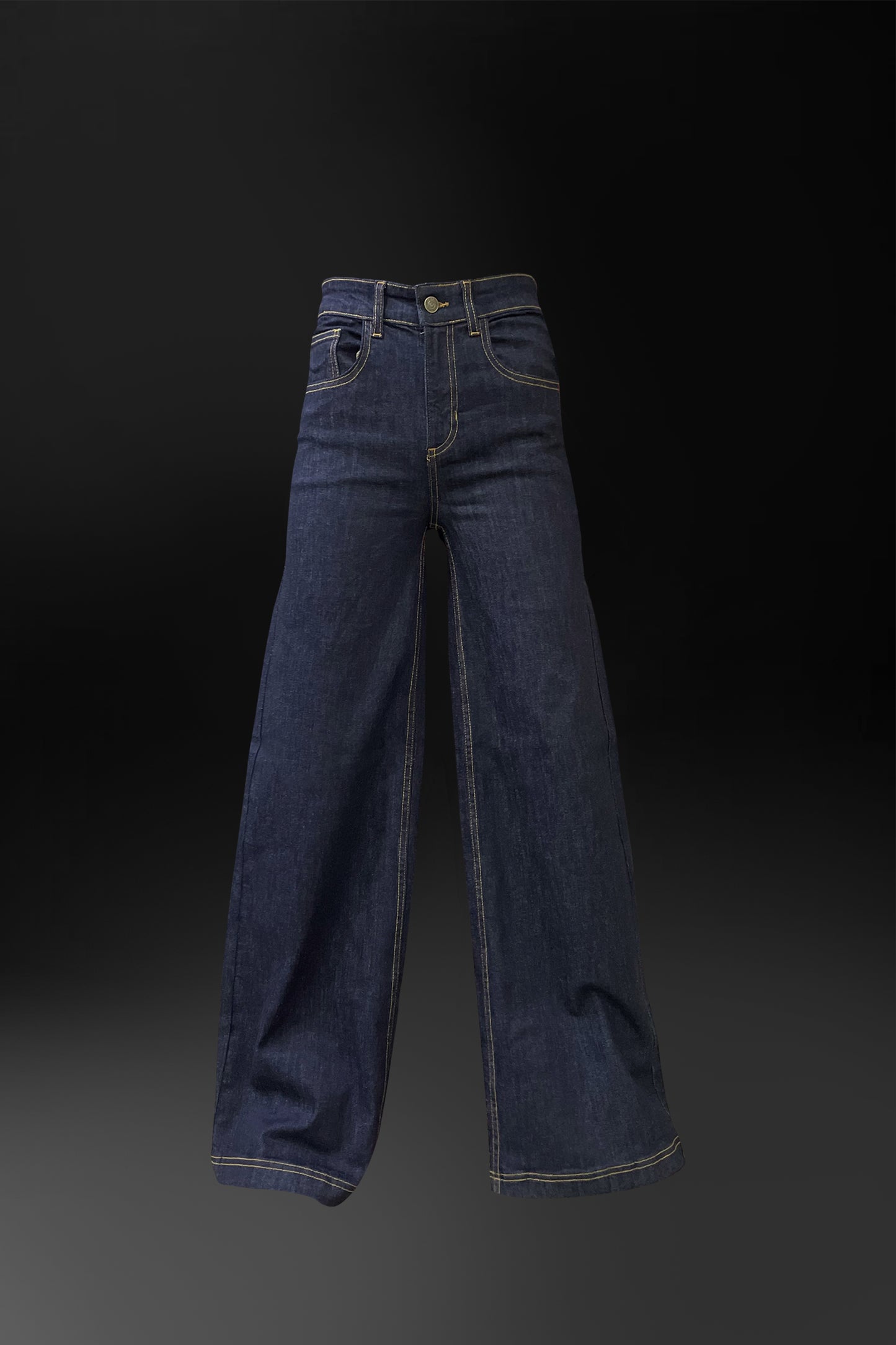 Wide Leg Fit Jeans (Dark Blue)