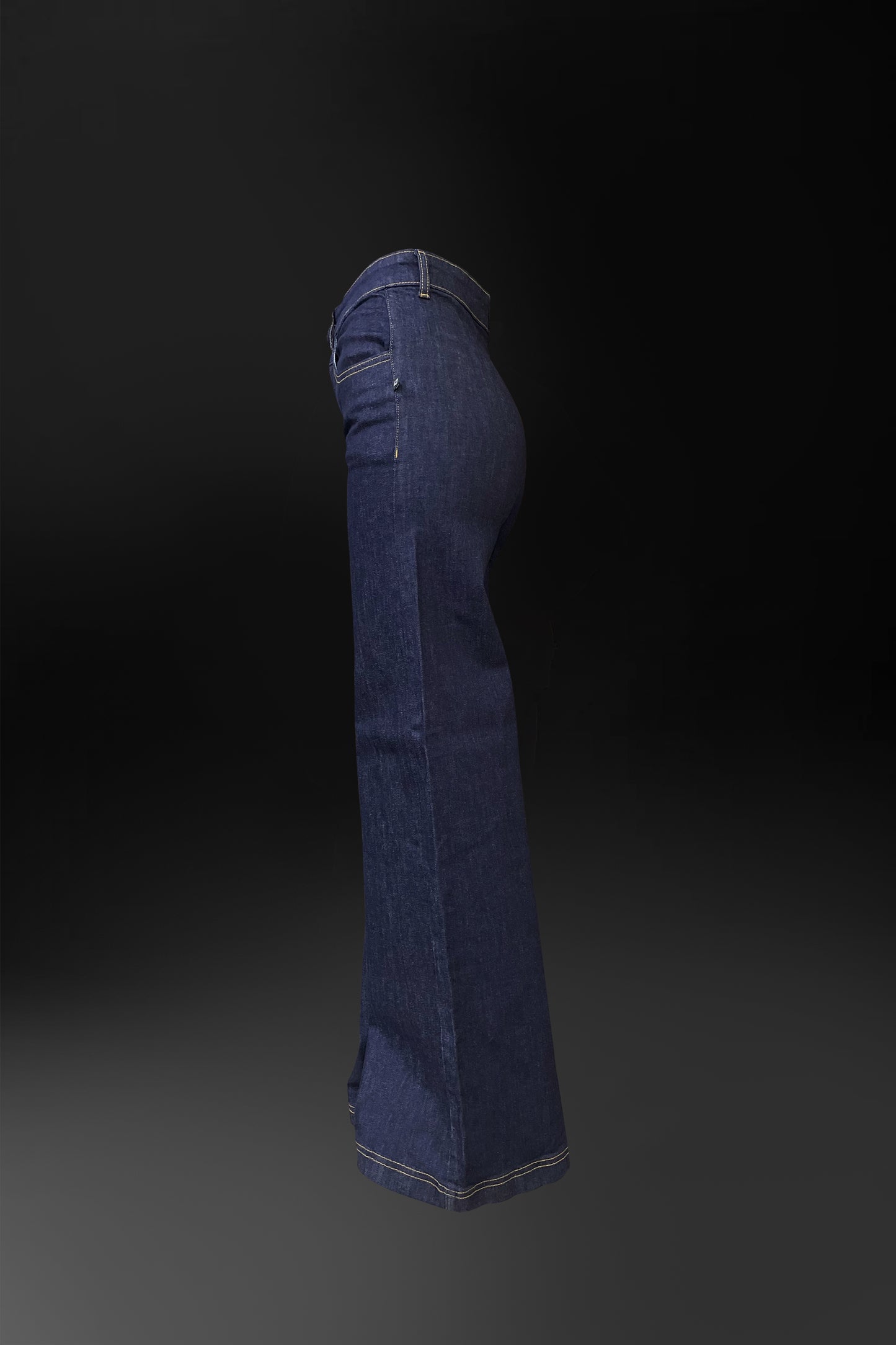 Wide Leg Fit Jeans (Dark Blue)