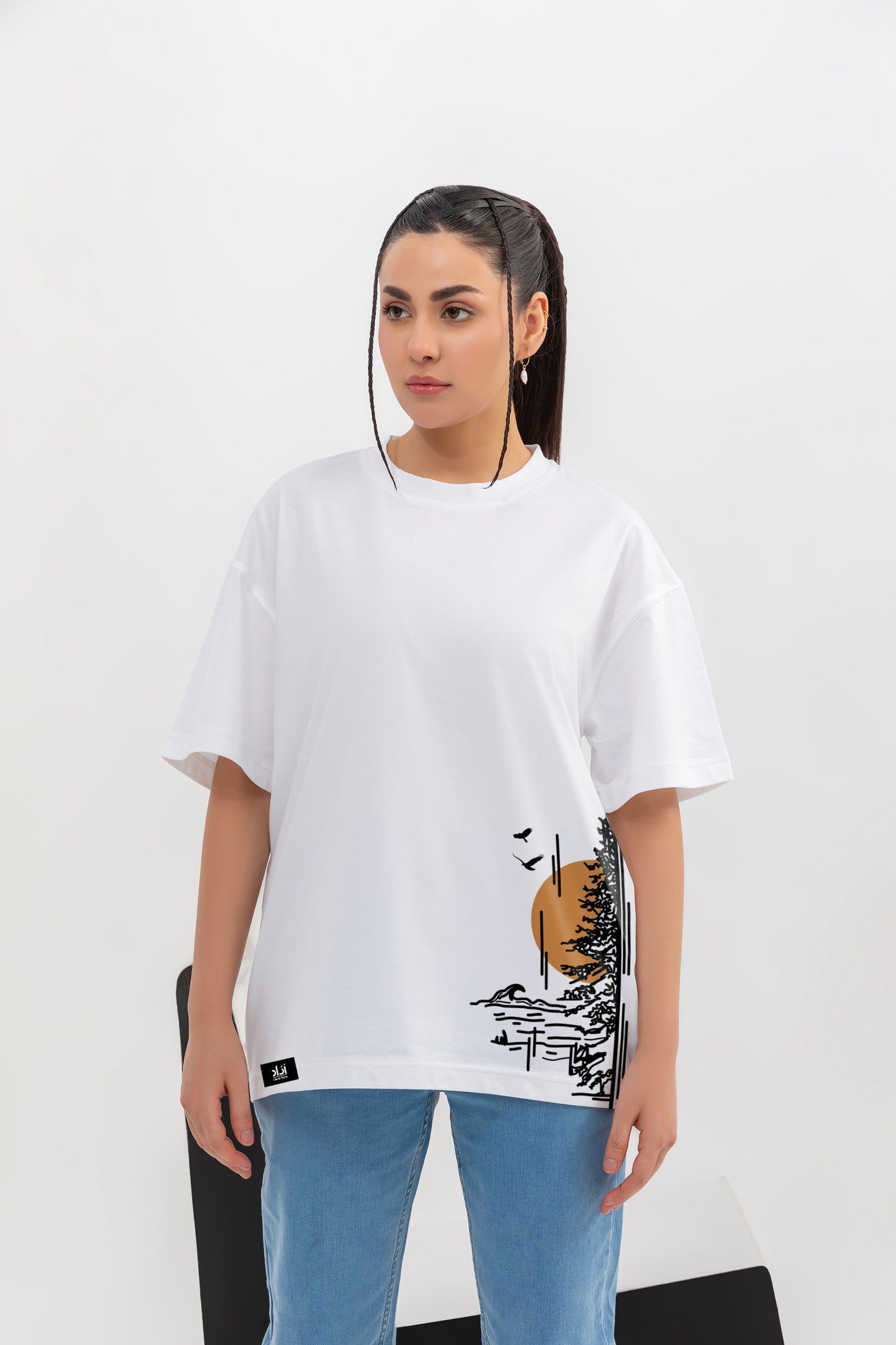 Azaad Collection - New Dawn - Oversize Unisex Graphic Shirt (White)