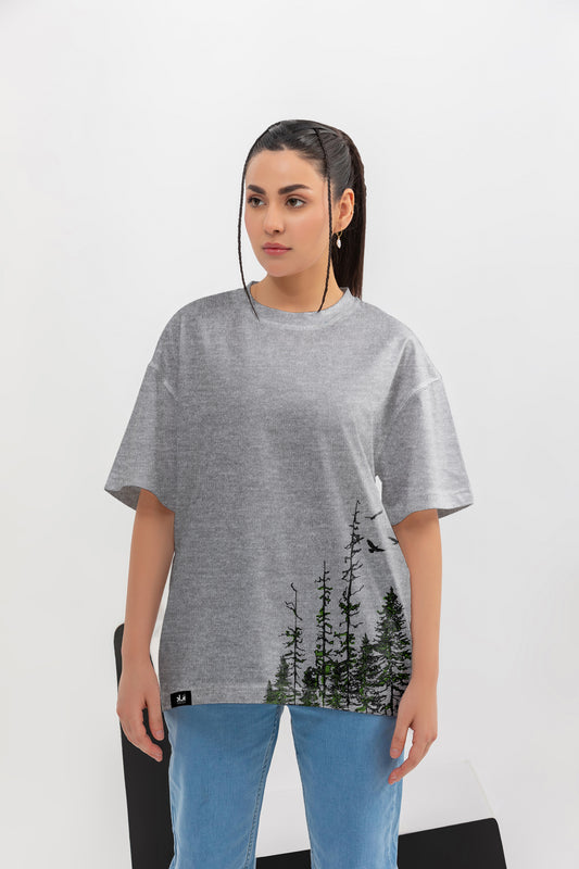 Azaad Collection -  Into The Wild - Oversize Unisex Graphic Shirt (Grey)