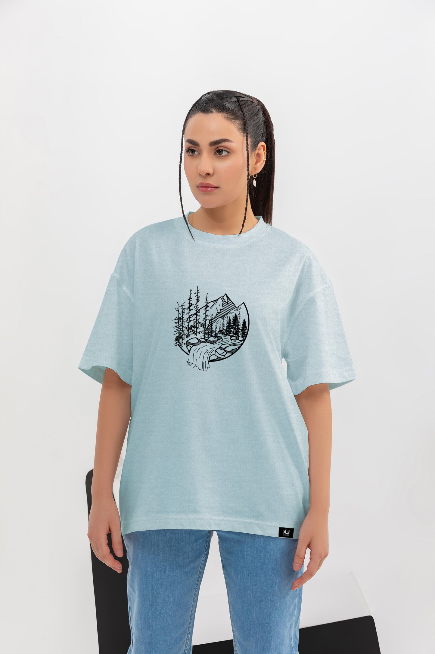 Azaad Collection - Freewill Valley - Oversize Unisex Graphic Shirt (Sea Green)