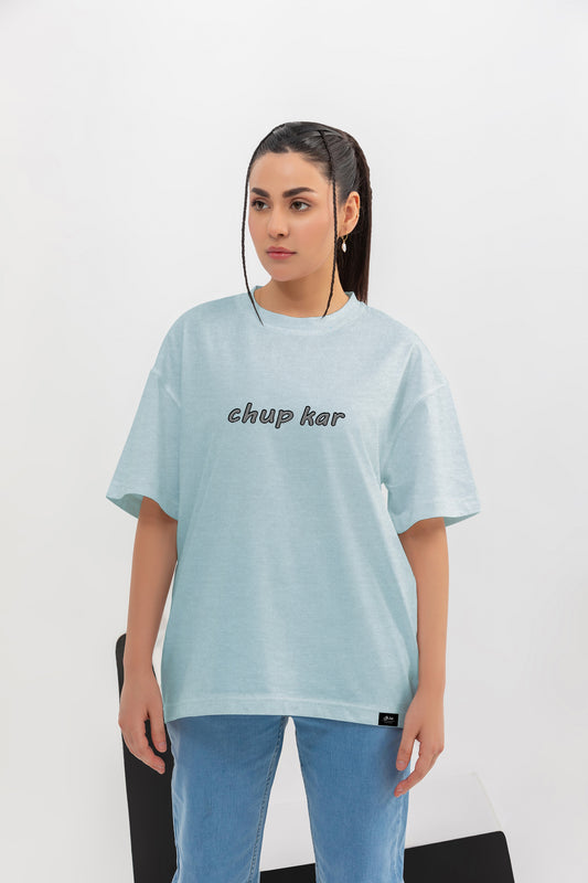 Mazak Collection - Chup Kar - Oversize Unisex Graphic Shirt (Sky Blue)