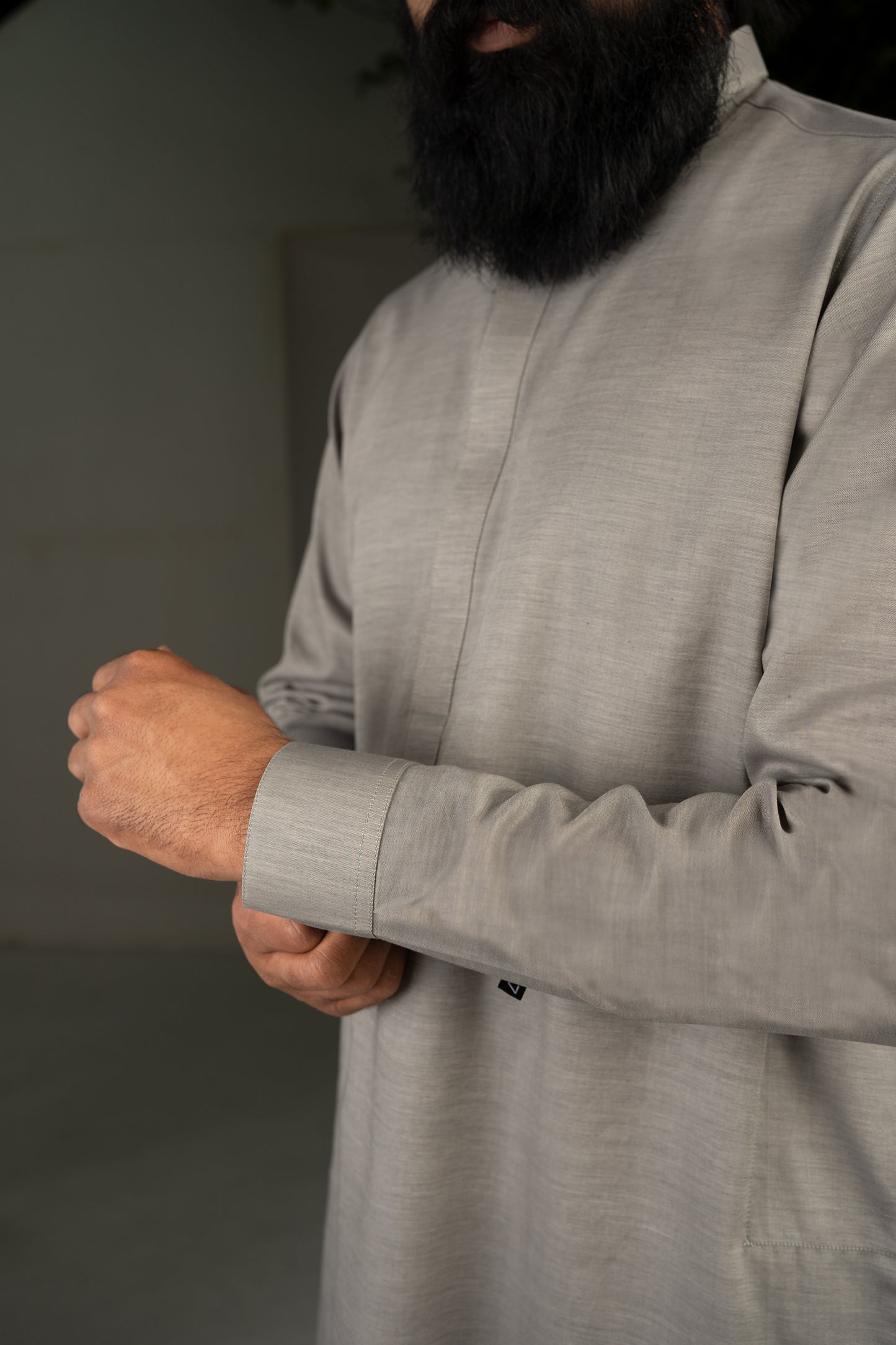 CLASSIC RHINO GREY KURTA & WHITE TROUSER