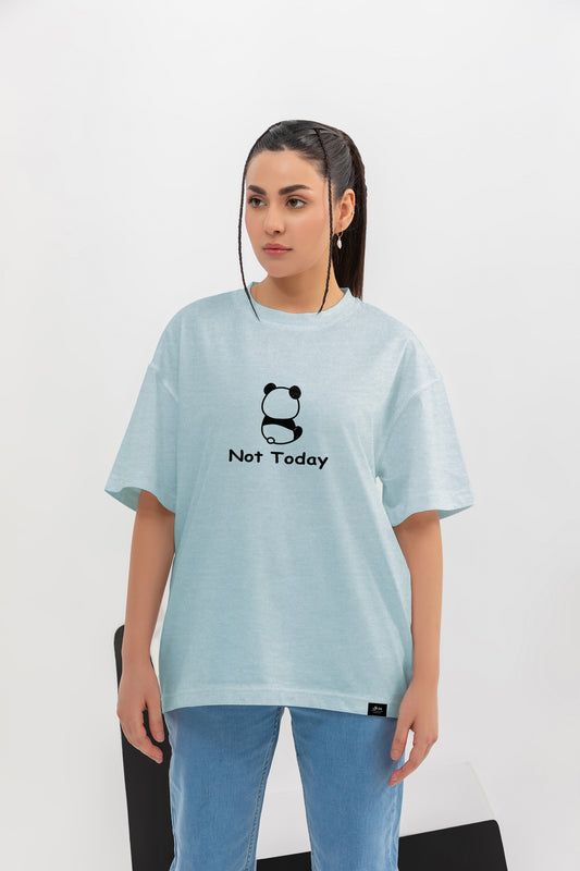 Mazak Collection - Not Today - Oversize Unisex Graphic Shirt (Sky Blue)