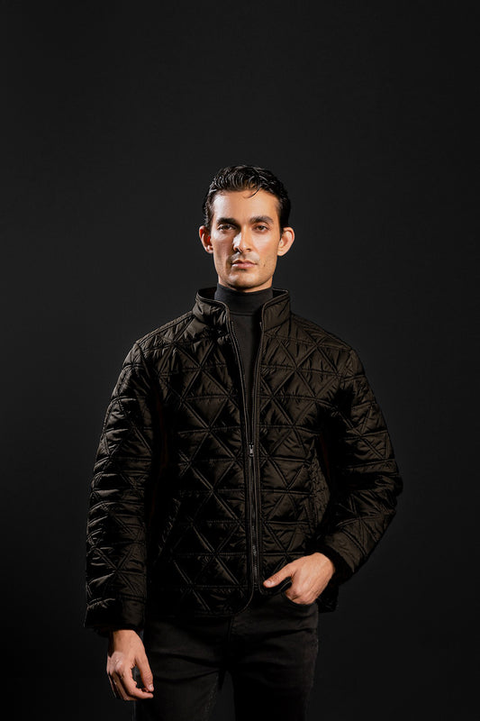 Quilted Puffer Jacket (Black)