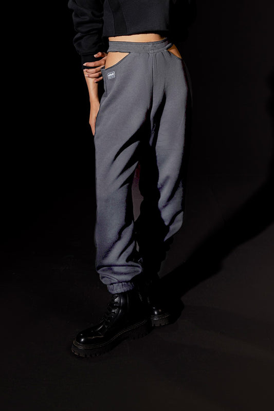 Side - Slits Sweat Pants (Grey)